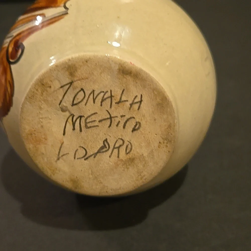BEAUTIFUL BIRDS TONALA MEXICO FOLK ART VASE